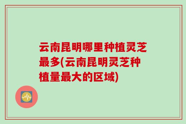 云南昆明哪里种植灵芝最多(云南昆明灵芝种植量最大的区域)