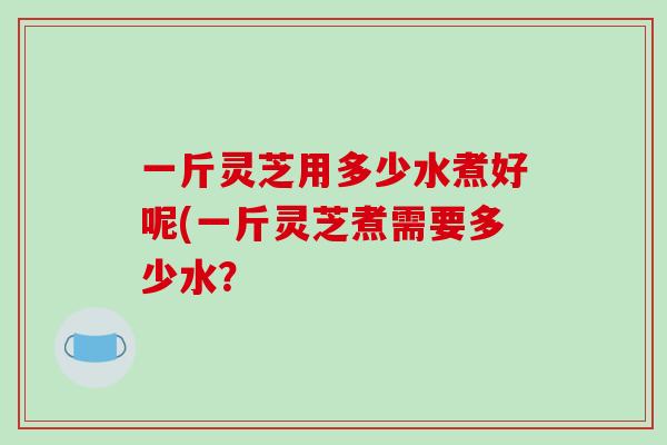 一斤灵芝用多少水煮好呢(一斤灵芝煮需要多少水？