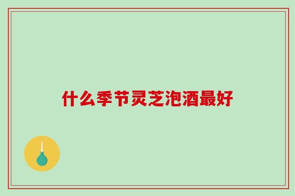 什么季节灵芝泡酒最好