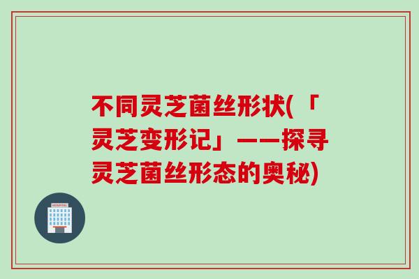不同灵芝菌丝形状(「灵芝变形记」——探寻灵芝菌丝形态的奥秘)
