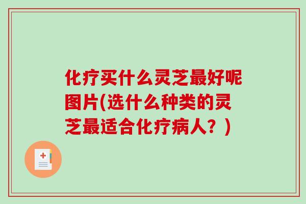 化疗买什么灵芝最好呢图片(选什么种类的灵芝最适合化疗病人？)