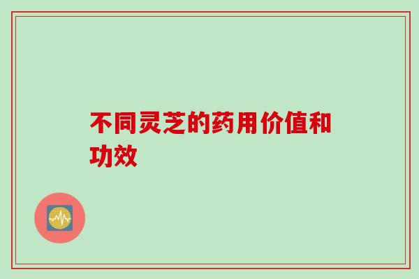 不同灵芝的药用价值和功效