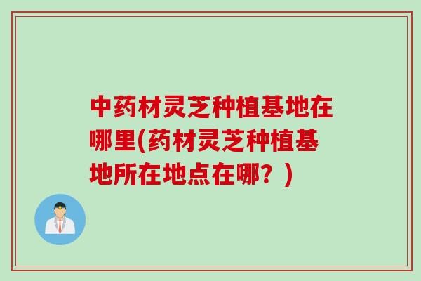 中药材灵芝种植基地在哪里(药材灵芝种植基地所在地点在哪？)