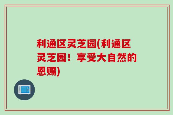 利通区灵芝园(利通区灵芝园！享受大自然的恩赐)