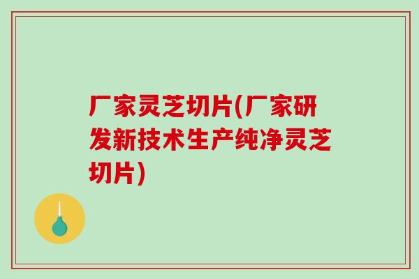 厂家灵芝切片(厂家研发新技术生产纯净灵芝切片)