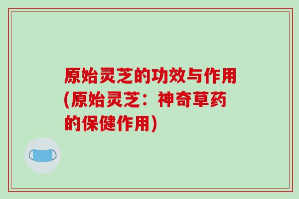 原始灵芝的功效与作用(原始灵芝：神奇草药的保健作用)