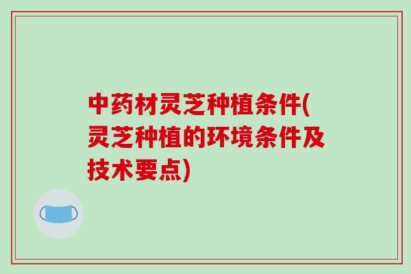 材灵芝种植条件(灵芝种植的环境条件及技术要点)