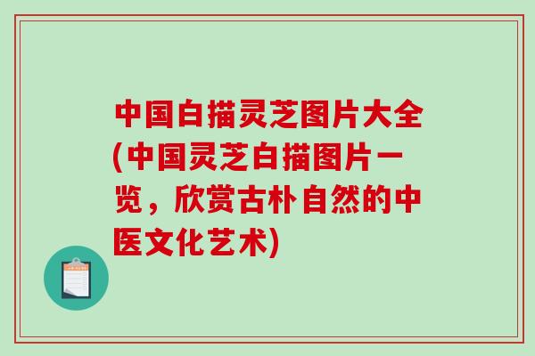中国白描灵芝图片大全(中国灵芝白描图片一览，欣赏古朴自然的中医文化艺术)