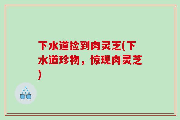 下水道捡到肉灵芝(下水道珍物，惊现肉灵芝)