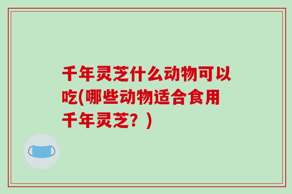 千年灵芝什么动物可以吃(哪些动物适合食用千年灵芝？)
