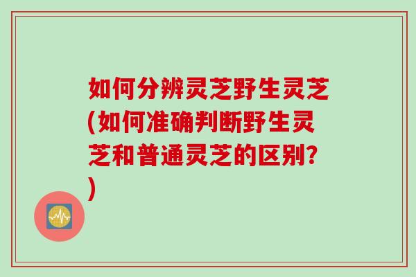 如何分辨灵芝野生灵芝(如何准确判断野生灵芝和普通灵芝的区别？)