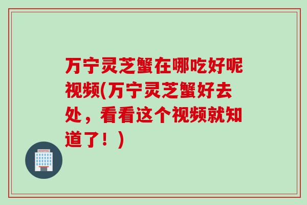 万宁灵芝蟹在哪吃好呢视频(万宁灵芝蟹好去处，看看这个视频就知道了！)