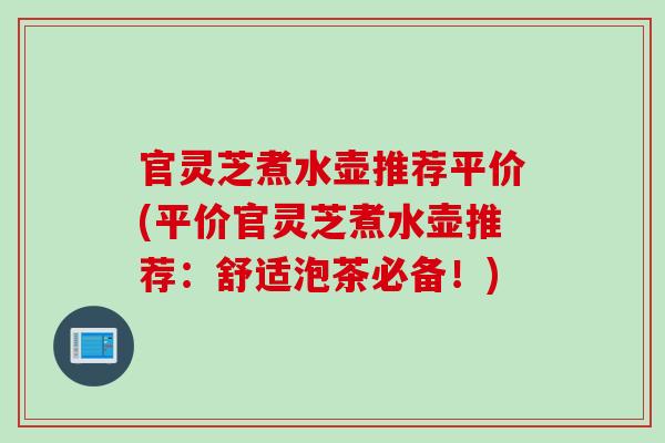 官灵芝煮水壶推荐平价(平价官灵芝煮水壶推荐：舒适泡茶必备！)