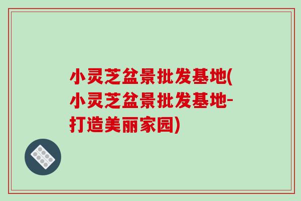 小灵芝盆景批发基地(小灵芝盆景批发基地-打造美丽家园)