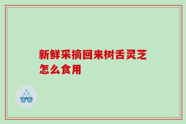 新鲜采摘回来树舌灵芝怎么食用
