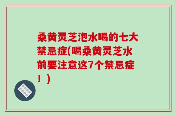 桑黄灵芝泡水喝的七大禁忌症(喝桑黄灵芝水前要注意这7个禁忌症！)