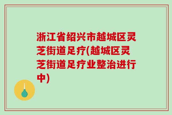 浙江省绍兴市越城区灵芝街道足疗(越城区灵芝街道足疗业整治进行中)