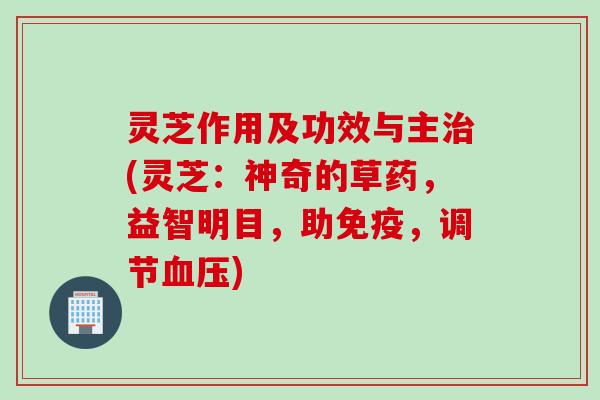 灵芝作用及功效与主治(灵芝：神奇的草药，益智明目，助免疫，调节血压)