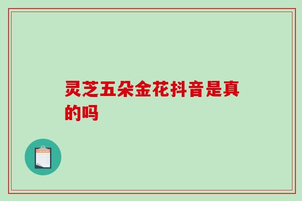 灵芝五朵金花抖音是真的吗