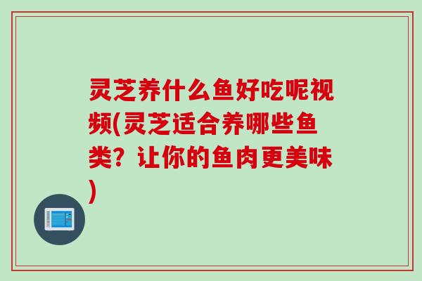 灵芝养什么鱼好吃呢视频(灵芝适合养哪些鱼类？让你的鱼肉更美味)