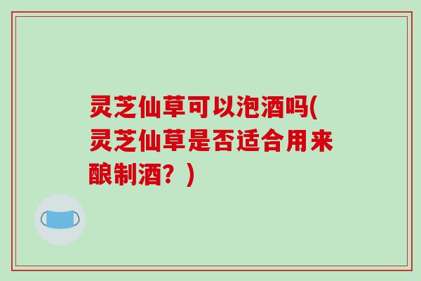 灵芝仙草可以泡酒吗(灵芝仙草是否适合用来酿制酒？)