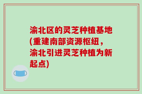 渝北区的灵芝种植基地(重建南部资源枢纽，渝北引进灵芝种植为新起点)