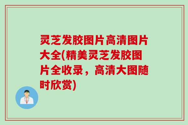 灵芝发胶图片高清图片大全(精美灵芝发胶图片全收录，高清大图随时欣赏)