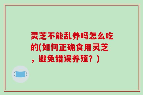 灵芝不能乱养吗怎么吃的(如何正确食用灵芝,避免错误养殖?) 灵芝不能乱养吗怎么吃的(如何正确食用灵芝,避免错误养殖?)