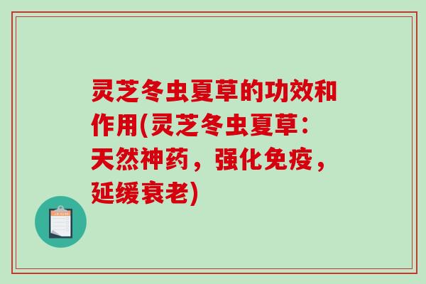 灵芝冬虫夏草的功效和作用(灵芝冬虫夏草：天然神药，强化免疫，延缓衰老)