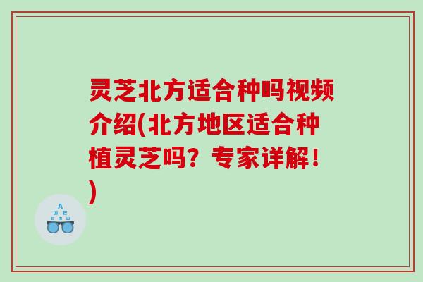 灵芝北方适合种吗视频介绍(北方地区适合种植灵芝吗？专家详解！)