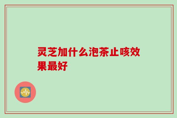 灵芝加什么泡茶止咳效果最好