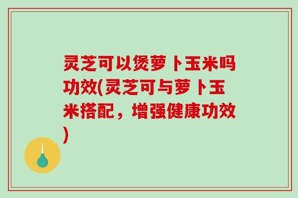 灵芝可以煲萝卜玉米吗功效(灵芝可与萝卜玉米搭配，增强健康功效)