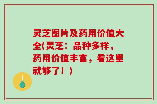 灵芝图片及药用价值大全(灵芝：品种多样，药用价值丰富，看这里就够了！)