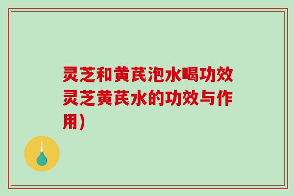 灵芝和黄芪泡水喝功效灵芝黄芪水的功效与作用)