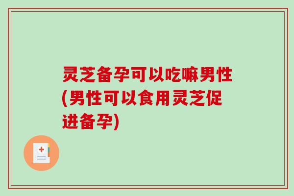 灵芝备孕可以吃嘛男性(男性可以食用灵芝促进备孕)