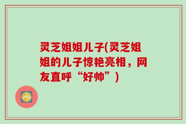 灵芝姐姐儿子(灵芝姐姐的儿子惊艳亮相，网友直呼“好帅”)