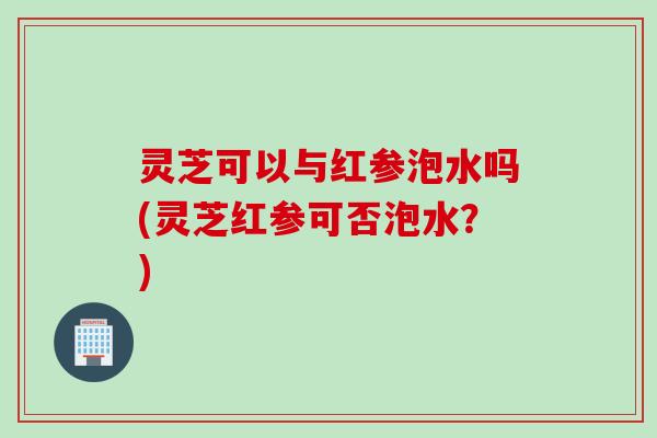 灵芝可以与红参泡水吗(灵芝红参可否泡水？)