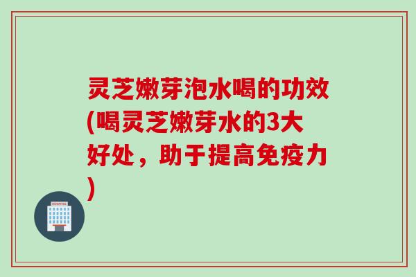 灵芝嫩芽泡水喝的功效(喝灵芝嫩芽水的3大好处，助于提高免疫力)