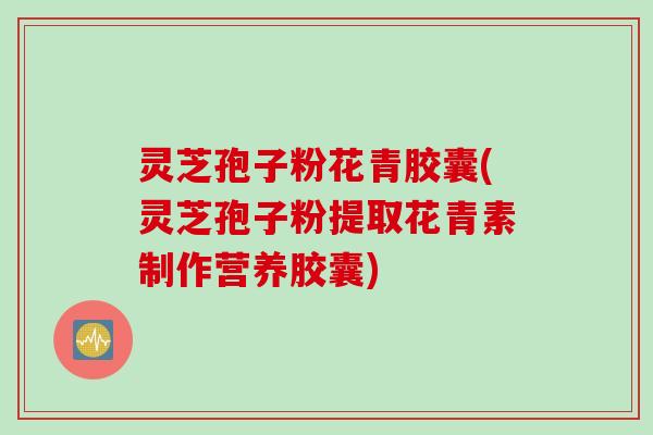 灵芝孢子粉花青胶囊(灵芝孢子粉提取花青素制作营养胶囊)