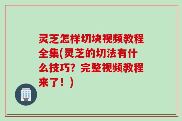 灵芝怎样切块视频教程全集(灵芝的切法有什么技巧？完整视频教程来了！)