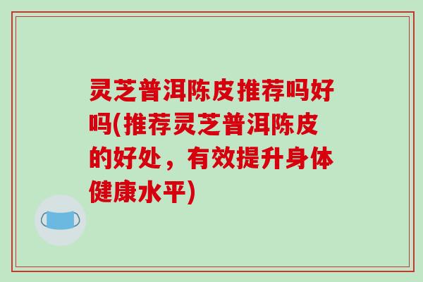 灵芝普洱陈皮推荐吗好吗(推荐灵芝普洱陈皮的好处，有效提升身体健康水平)