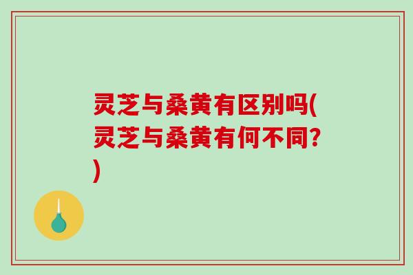 灵芝与桑黄有区别吗(灵芝与桑黄有何不同？)