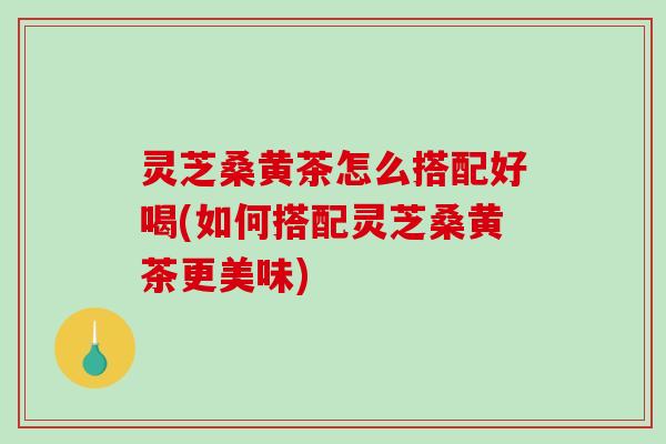 灵芝桑黄茶怎么搭配好喝(如何搭配灵芝桑黄茶更美味)