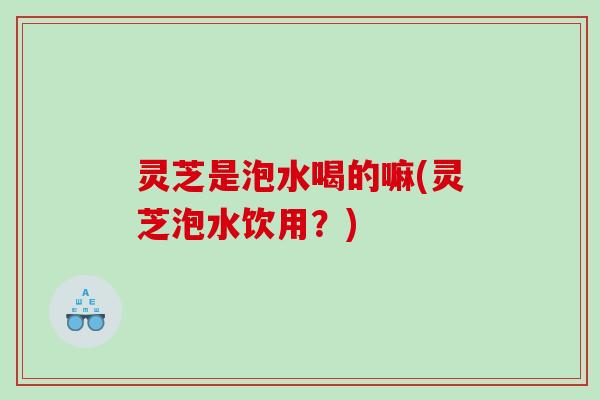 灵芝是泡水喝的嘛(灵芝泡水饮用？)