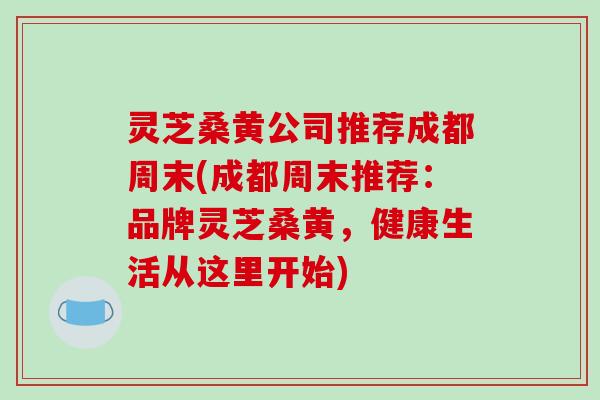 灵芝桑黄公司推荐成都周末(成都周末推荐：品牌灵芝桑黄，健康生活从这里开始)