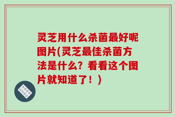 灵芝用什么杀菌好呢图片(灵芝佳杀菌方法是什么？看看这个图片就知道了！)