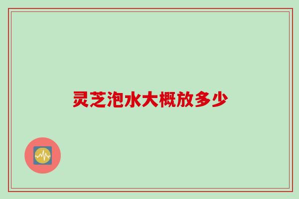 灵芝泡水大概放多少