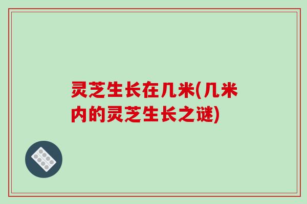 灵芝生长在几米(几米内的灵芝生长之谜)