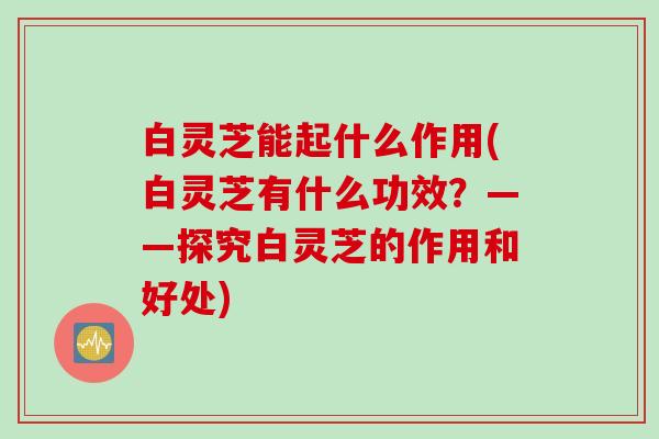 白灵芝能起什么作用(白灵芝有什么功效？——探究白灵芝的作用和好处)
