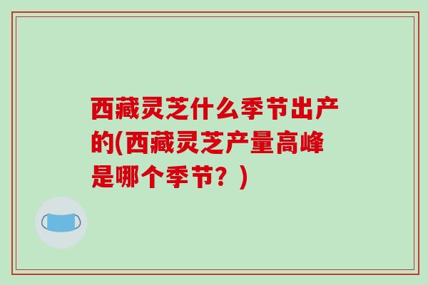 西藏灵芝什么季节出产的(西藏灵芝产量高峰是哪个季节？)